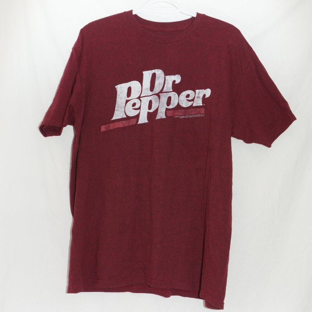 Dr. Pepper Shirt Short Sleeve Soft EUC TeeLuv Mens XL Maroon Graphic Tee